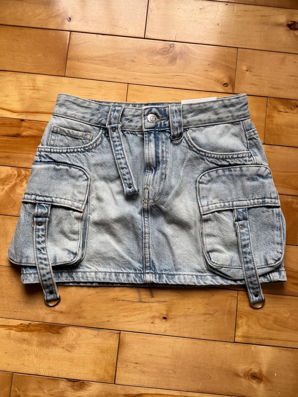Bershka Light Blue Denim mini skirt